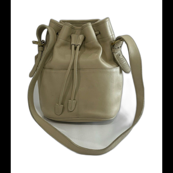 Coach Handbag Women's Size Med Color Bone Cream Drawstring Crossbody Leather Bag - Picture 10 of 10